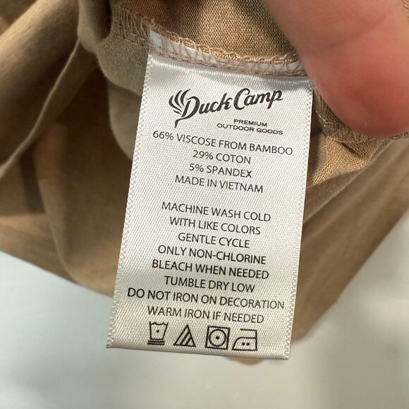 Duck Camp Men's Bamboo Hoodie Pullover Lightweight Tan Large Stretch - Picture 7 of 8